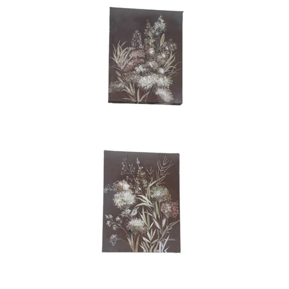Delicate Bunch II Framed On Canvas by Jensen Oil Original Painting Set of 2